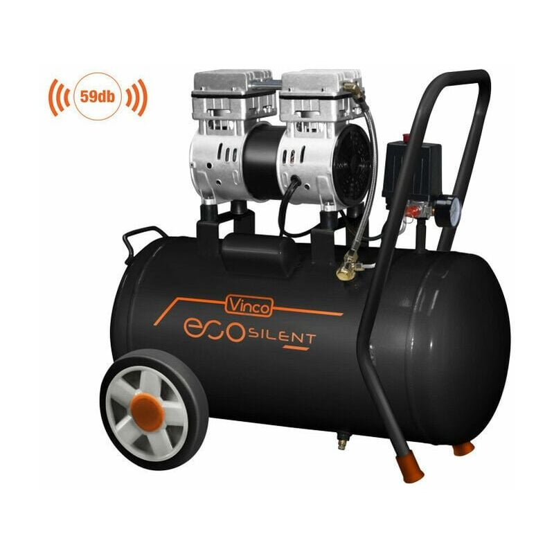 foto del prodotto vinco compressore aria silenziato portatile 50 lt eco silent con ruote 8 bar