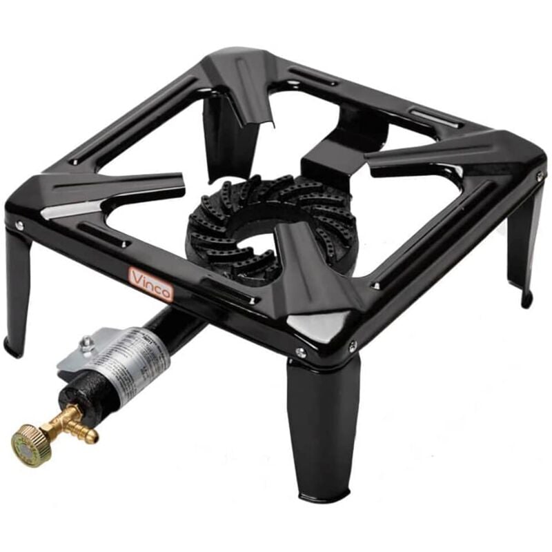 foto del prodotto vinco fornellone nero a gas bombola cm 40 x 40 fornello