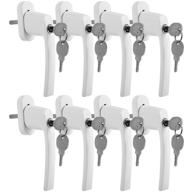 foto del prodotto vingo randaco maniglia per finestra alu bloccabile set di serrature in alluminio design bianco 8x