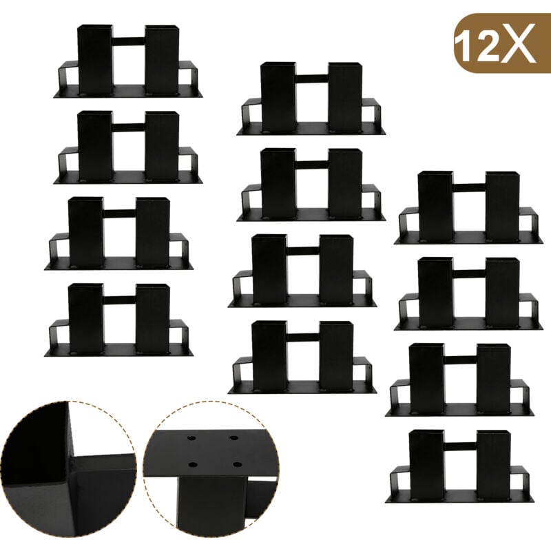 foto del prodotto vingo swanew 12x supporto per l impilamento del legno in acciaio rivestito. nero. capannone in legno fai da te per legname squadrato. deposito di