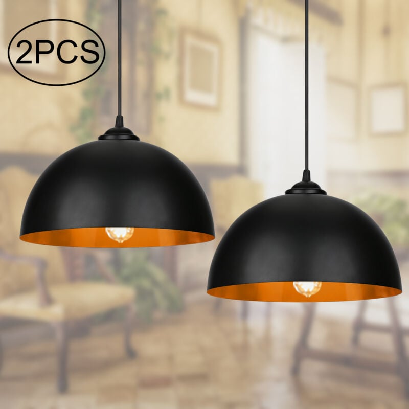 foto del prodotto vingo swanew 2pcs design luce a sospensione luce a soffitto e27 luce a sospensione nero oro luce a sospensione cucina lampada a soffitto