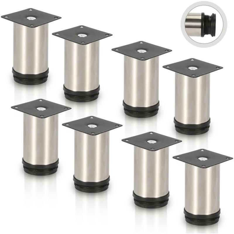 immagine 0 del prodotto vingo swanew 8pcs mobili piedi piedi regolabili in acciaio inox 50 mm regolabile piede argento