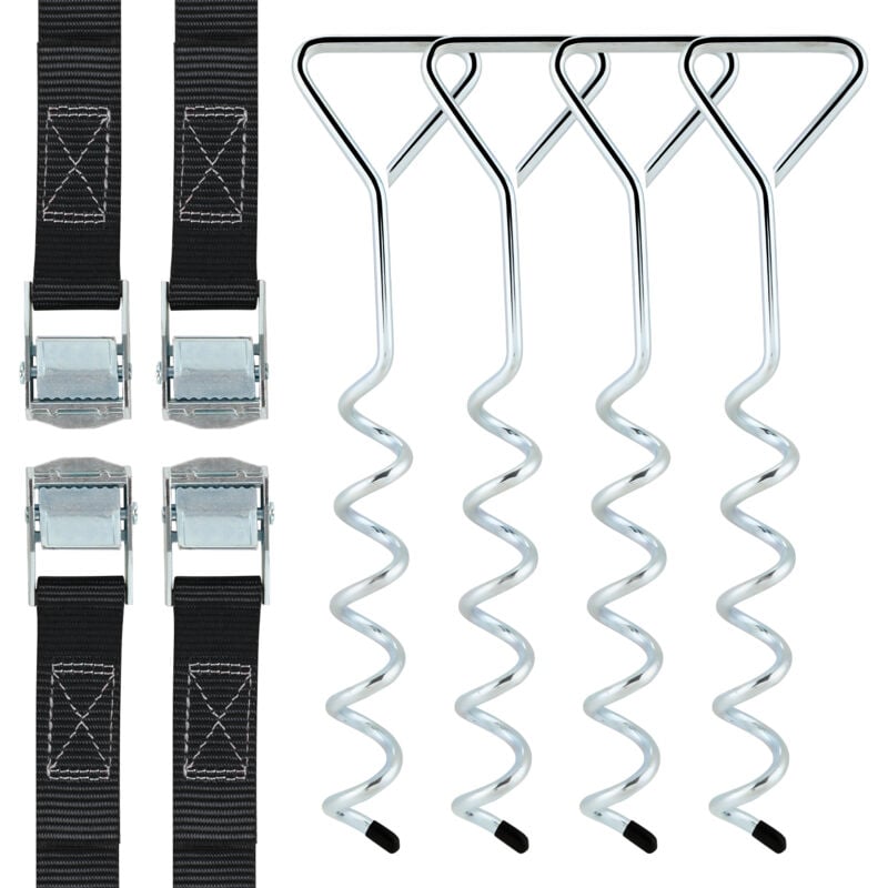 foto del prodotto vingo swanew ancoraggi a spirale cinghie di serraggio kit di ancoraggio di resistenza fissaggi in acciaio inox per trampolino safety,set da 4