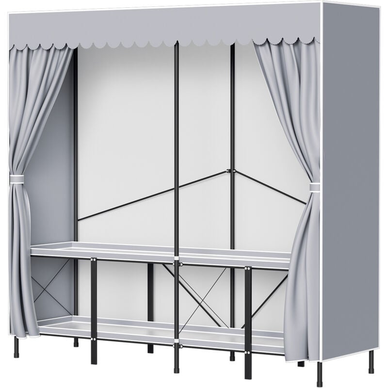 foto del prodotto vingo swanew armadio per camera da letto 178x170x48cm casa resistente alla polvere nero