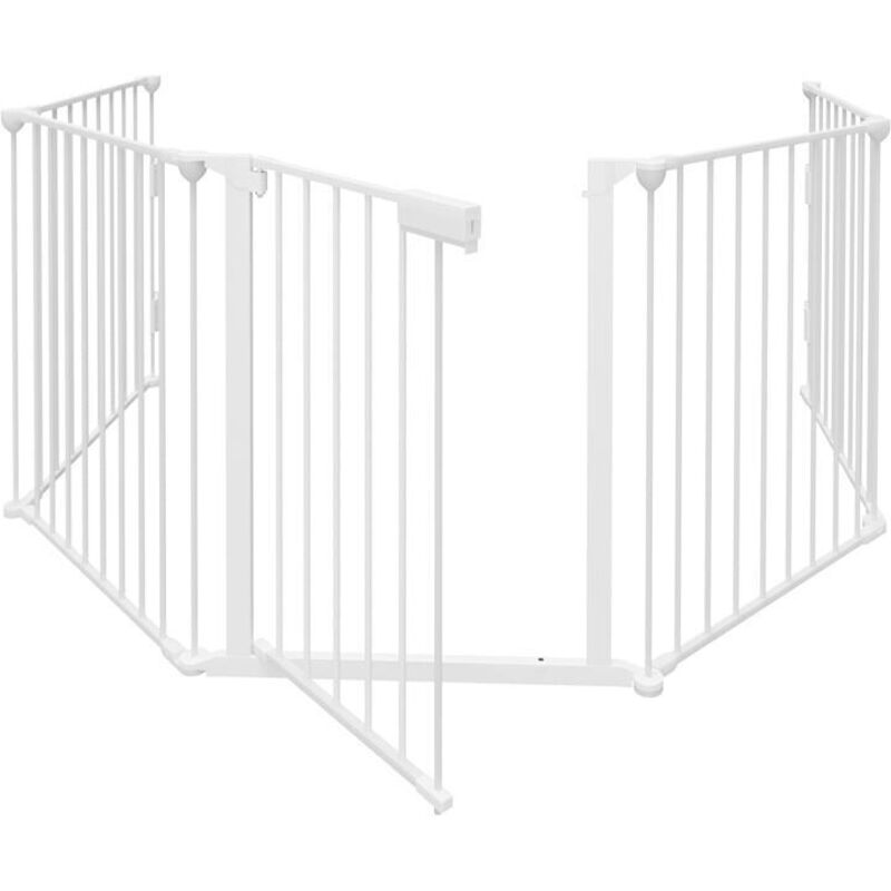 foto del prodotto vingo swanew barriera di sicurezza barriera per porte barriera per camini ripiegabile senza necessit di foratura 5x bianco