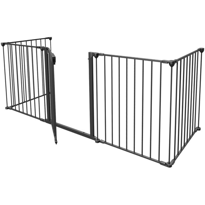 foto del prodotto vingo swanew barriera di sicurezza barriera per porte barriera per camini ripiegabile senza necessit di foratura 5x nero