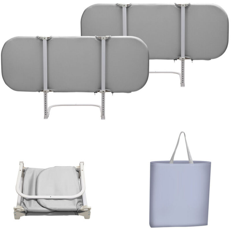 foto del prodotto vingo swanew barriera per lettino pieghevole 120 x 45 cm con cinghie di sicurezza, recinzione di protezione per bambini, grigio 