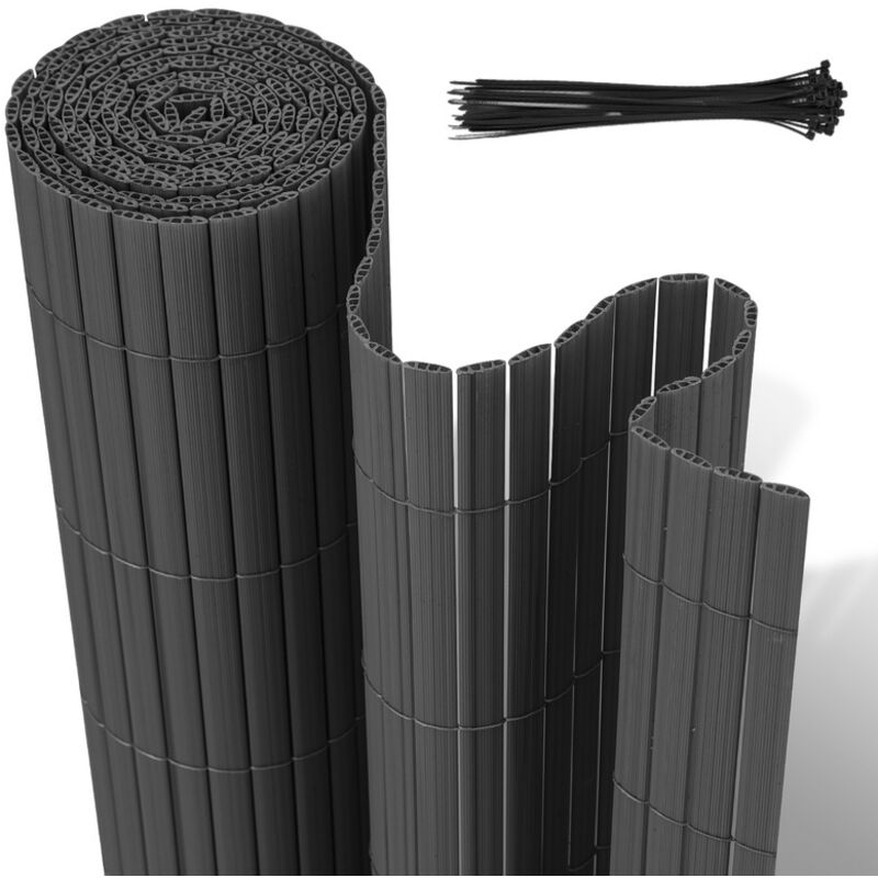 foto del prodotto vingo swanew canisse in pvc canisse in pvc per il giardino, il balcone e la terrazza. recinzione frangivento per balconi grigio 80 x 400cm
