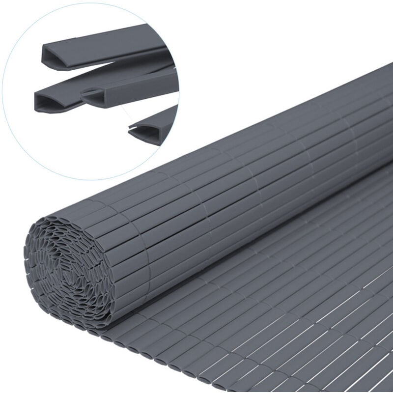 foto del prodotto vingo swanew canisse in pvc, schermo da giardino, piscine, recinzione in pvc resistente ai raggi uv grigio 100 x 1000cm