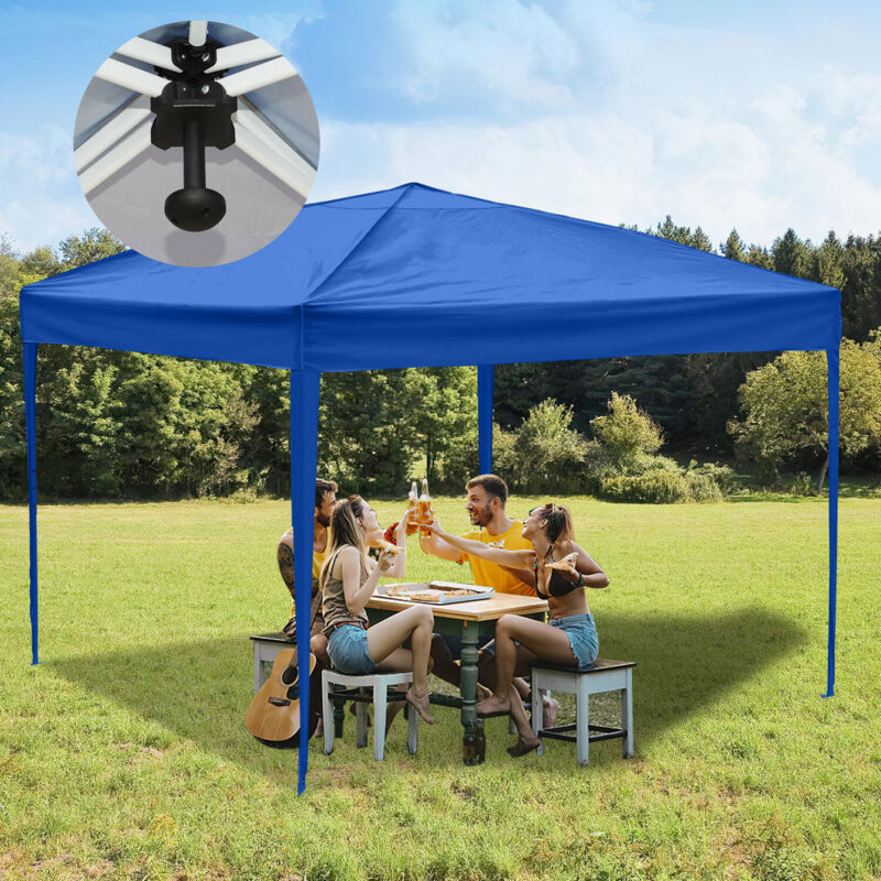 foto del prodotto vingo swanew carpa de fiesta plegable p rgola de jard n protecci n uv para jard n, camping sin paneles laterales 3x3m azul