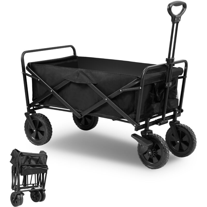 foto del prodotto vingo swanew carrello pieghevole carrello pieghevole con freni con asta telescopica ripiegabile fino a 100 kg di portata nero