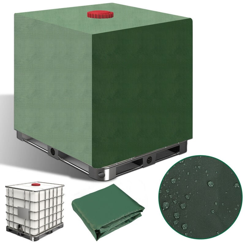 foto del prodotto vingo swanew copertura per serbatoio ibc 1000l verde contenitore pellicola anti pioggia telo paravento anti uv copertura protettiva del contenitore