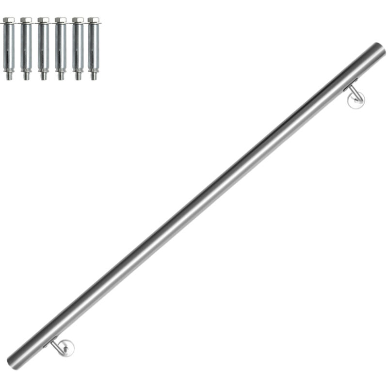 foto del prodotto vingo swanew corrimano in acciaio inox v2a per scale supporto a parete, scelta 120 cm