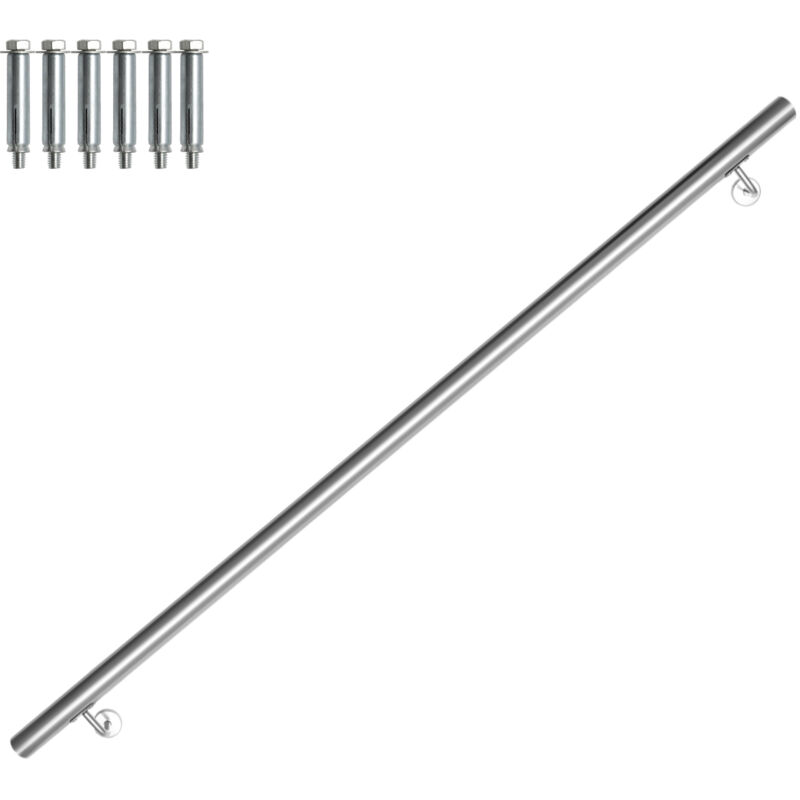 foto del prodotto vingo swanew corrimano in acciaio inox v2a per scale supporto a parete, scelta 150 cm