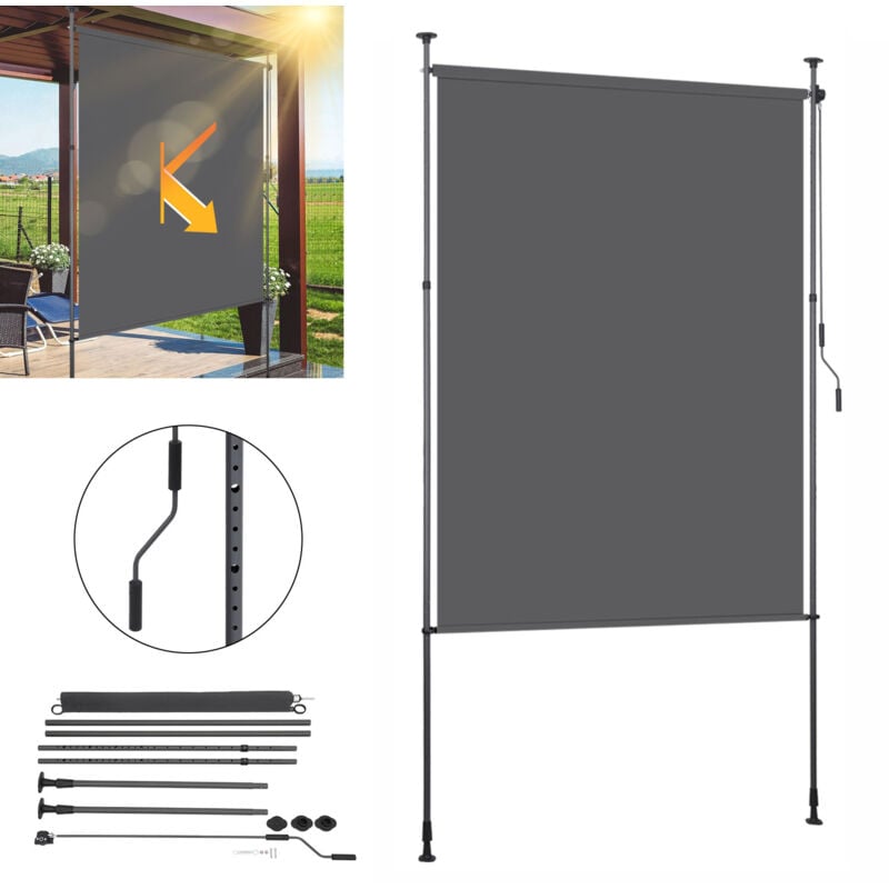 foto del prodotto vingo swanew estor vertical estor enrollable de exterior protecci n anti uv estor de exterior con barras telesc picas sin taladrar 120 x 270 cm