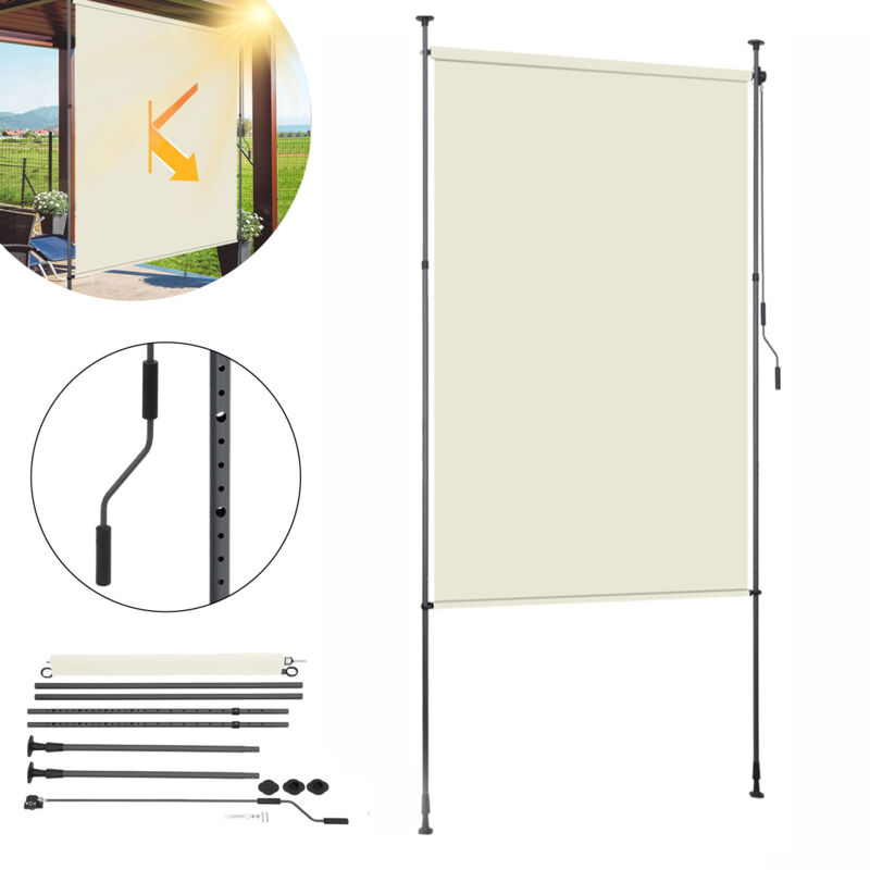 foto del prodotto vingo swanew estor vertical estor enrollable de exterior protecci n anti uv estor de exterior con barras telesc picas sin taladrar 120 x 270 cm