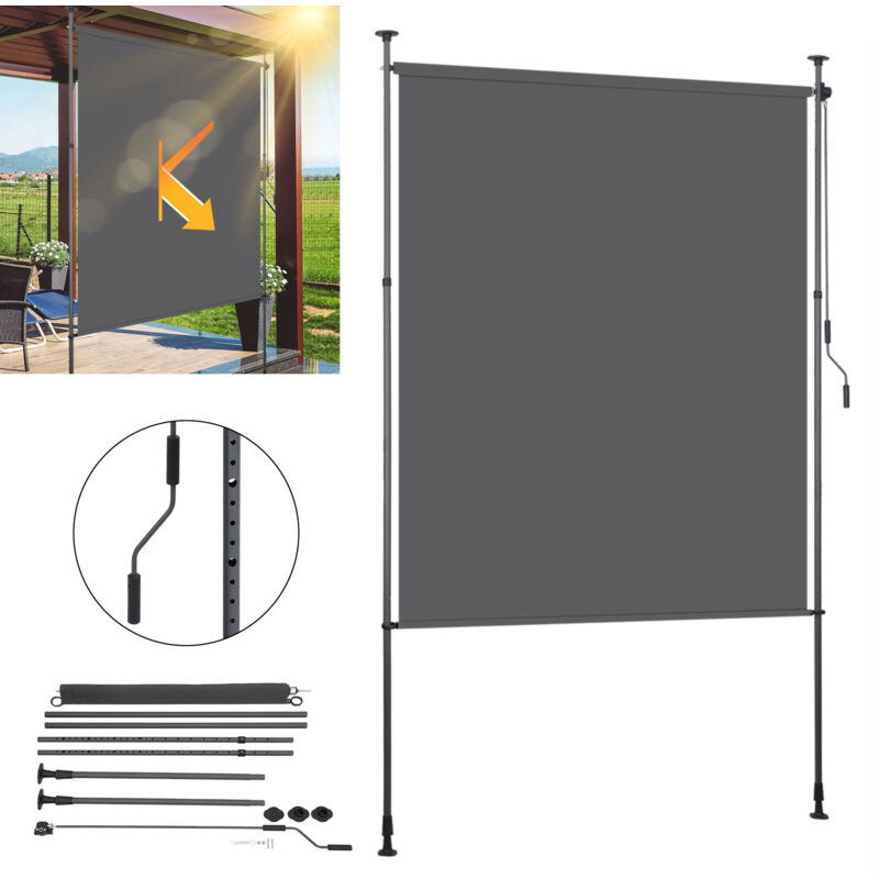 foto del prodotto vingo swanew estor vertical estor enrollable de exterior protecci n anti uv estor de exterior con barras telesc picas sin taladrar 150 x 270 cm