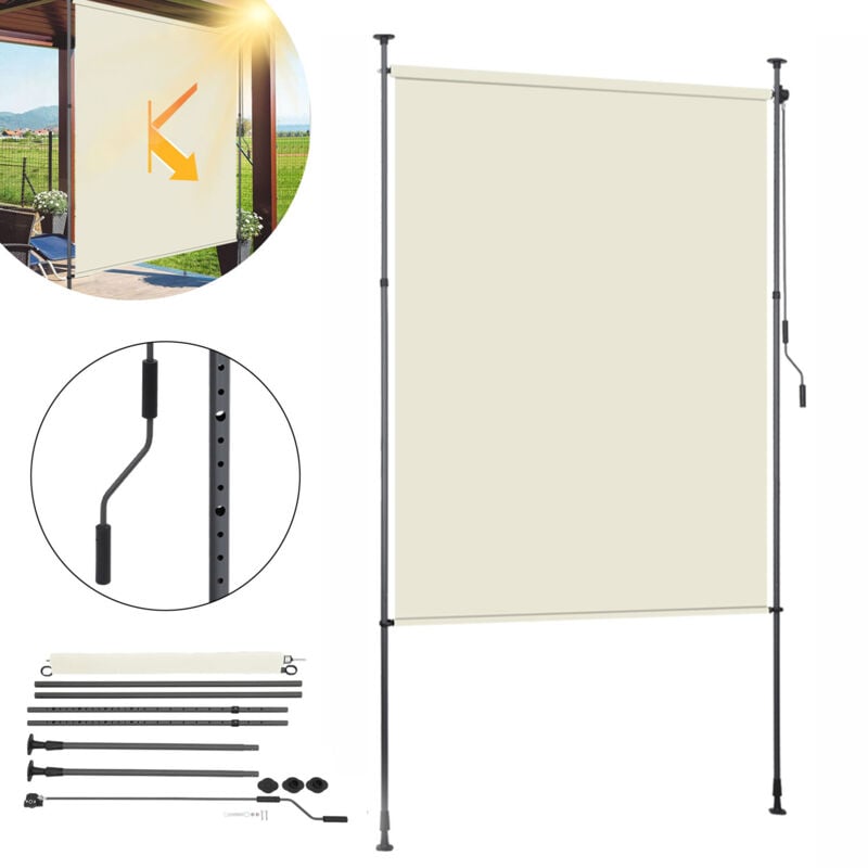 foto del prodotto vingo swanew estor vertical estor enrollable de exterior protecci n anti uv estor de exterior con barras telesc picas sin taladrar 150 x 270 cm