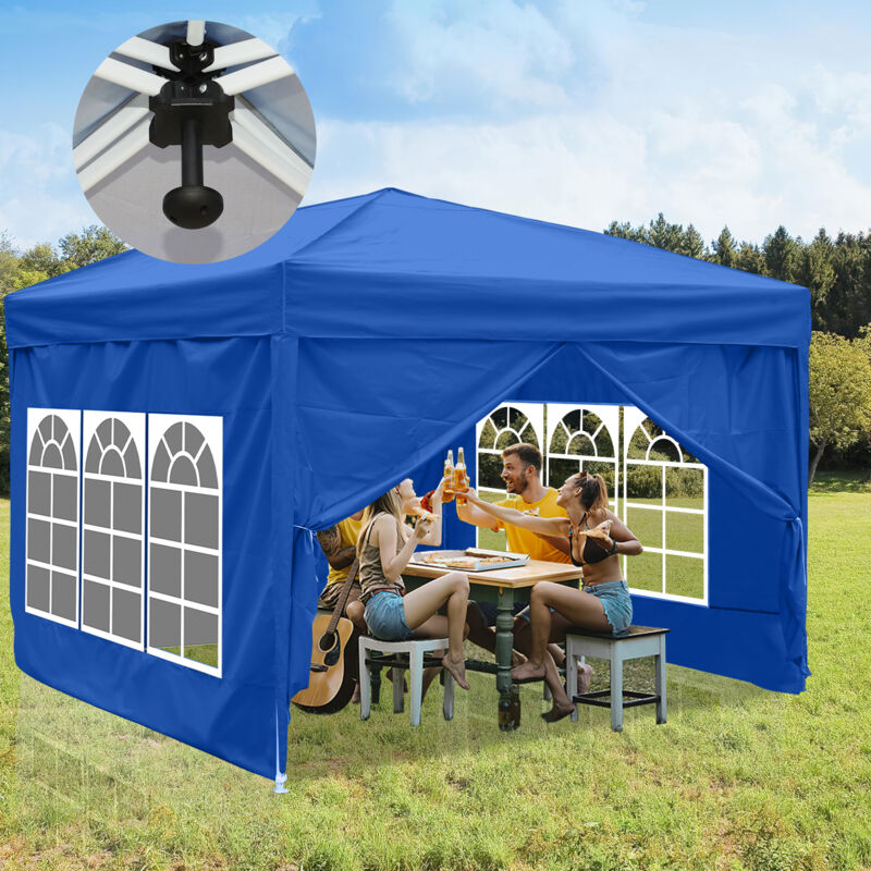 foto del prodotto vingo swanew gazebo de jard n carpa plegable protecci n solar uv 50 carpa plegable pop up con paredes azul 3x3m