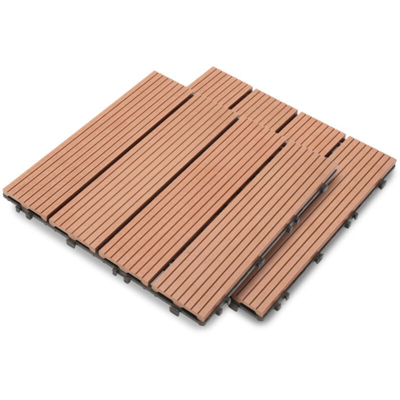 foto del prodotto vingo - swanew lastra per terrazza 11 pezzi piastrelle in legno a incastro piastrelle di rivestimento 30 x 30 per terrazza da giardino, marrone