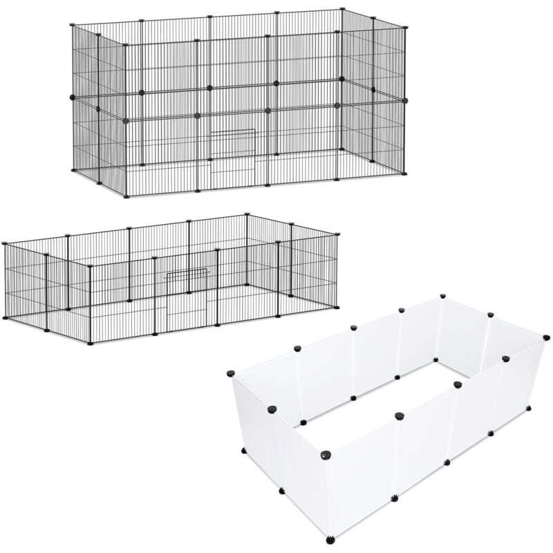 foto del prodotto vingo swanew recinto da esterno recinto a rete playpen per conigli playpen gabbia per piccoli animali ruspanti recinto nero 110 x 110 x 47 cm