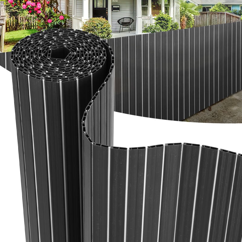 foto del prodotto vingo swanew recinzione bifacciale in pvc, schermatura al 90 , grigio antracite, h 90 cm x l 50 cm
