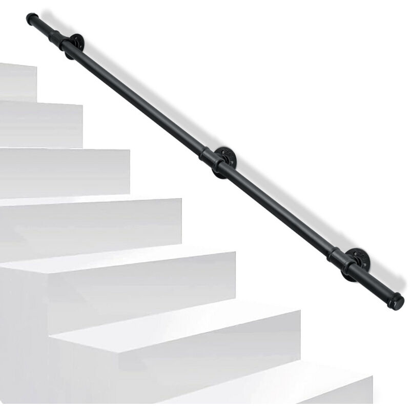 foto del prodotto vingo swanew ringhiera per scale corrimano antiscivolo in metallo acciaio zincato ringhiera per scale in ghisa per uso interno esterno 150cm
