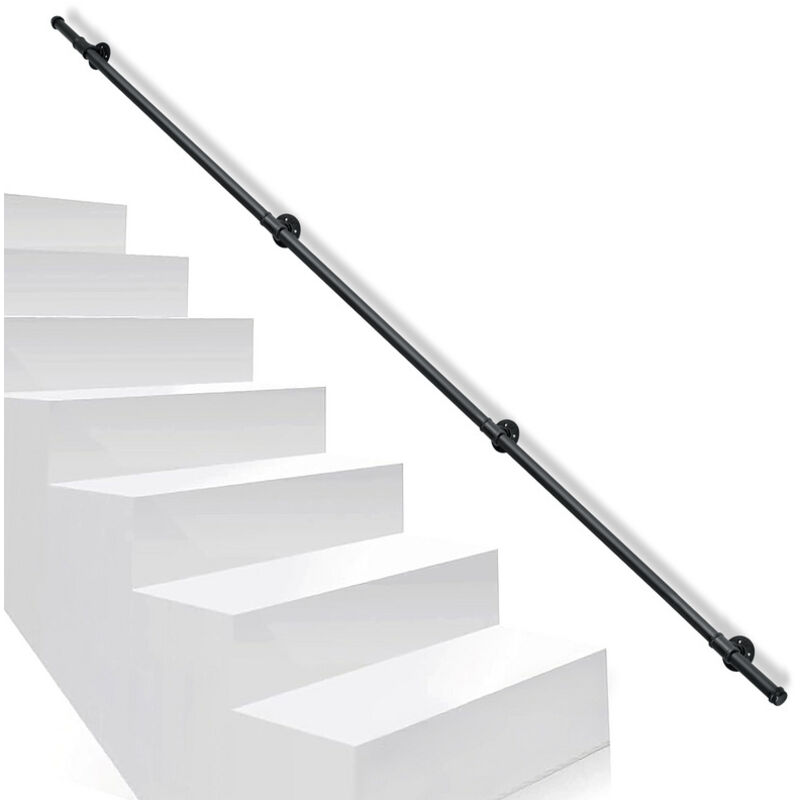 foto del prodotto vingo swanew ringhiera per scale corrimano antiscivolo in metallo acciaio zincato ringhiera per scale in ghisa per uso interno esterno 300cm
