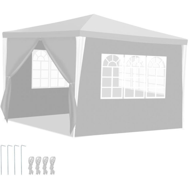 foto del prodotto vingo swanew tenda da giardino per feste con pareti laterali 3x3m bianco