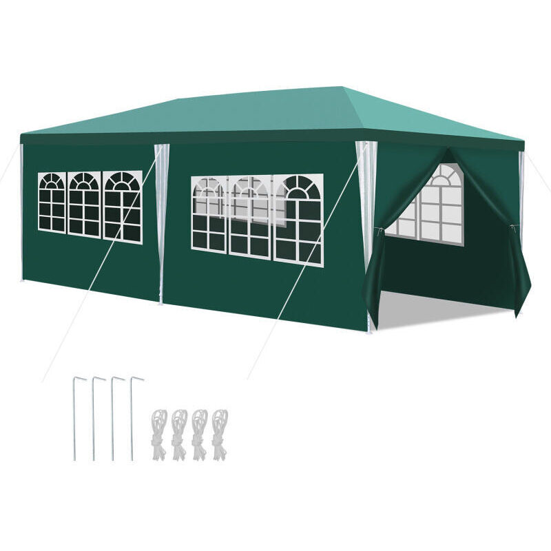 foto del prodotto vingo swanew tenda da giardino per feste con pareti laterali 3x6m verde