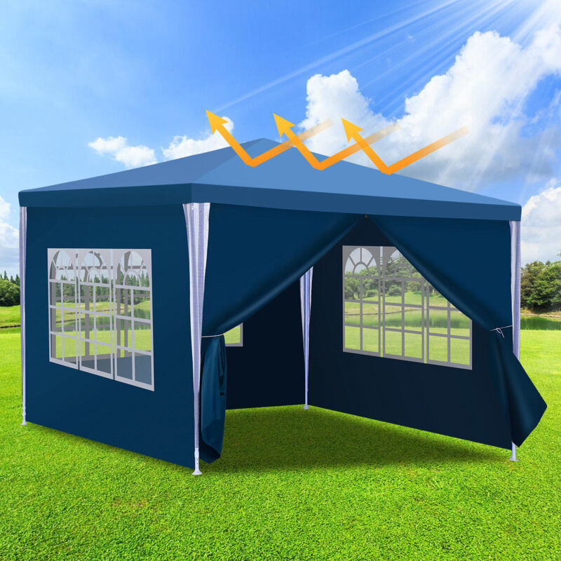 foto del prodotto vingo swanew tenda o pergolato tenda per ricevimenti con pannelli laterali rimovibili grande verde 3x3m