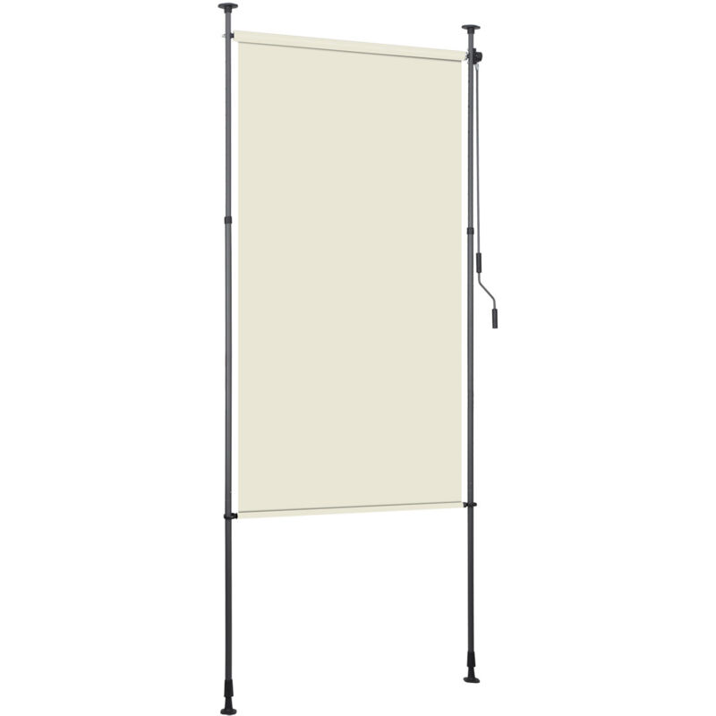 foto del prodotto vingo swanew tenda verticale tenda a rullo per esterni protezione anti uv tenda per esterni con barre telescopiche senza foratura 120 x 270 cm beige