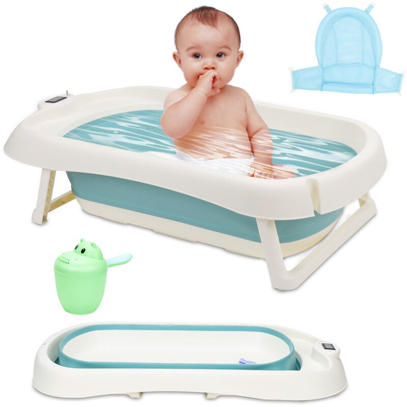 foto del prodotto vingo swanew vasca da bagno pieghevole per bambini 83cm vasca da bagno antiscivolo per bambini, verde