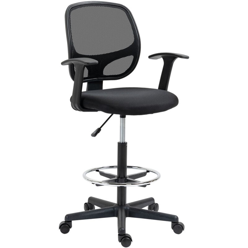 foto del prodotto vinsetto mesh drafting chair with adjustable footrest ring and swivel wheels