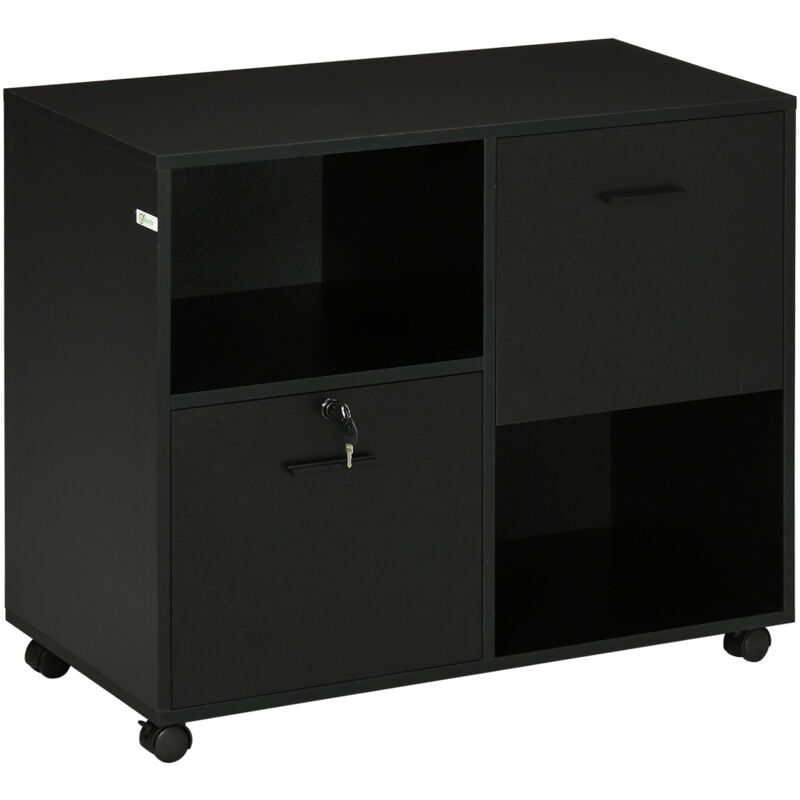 foto del prodotto vinsetto mobile porta stampante per ufficio in truciolato 80x40x66cm nero