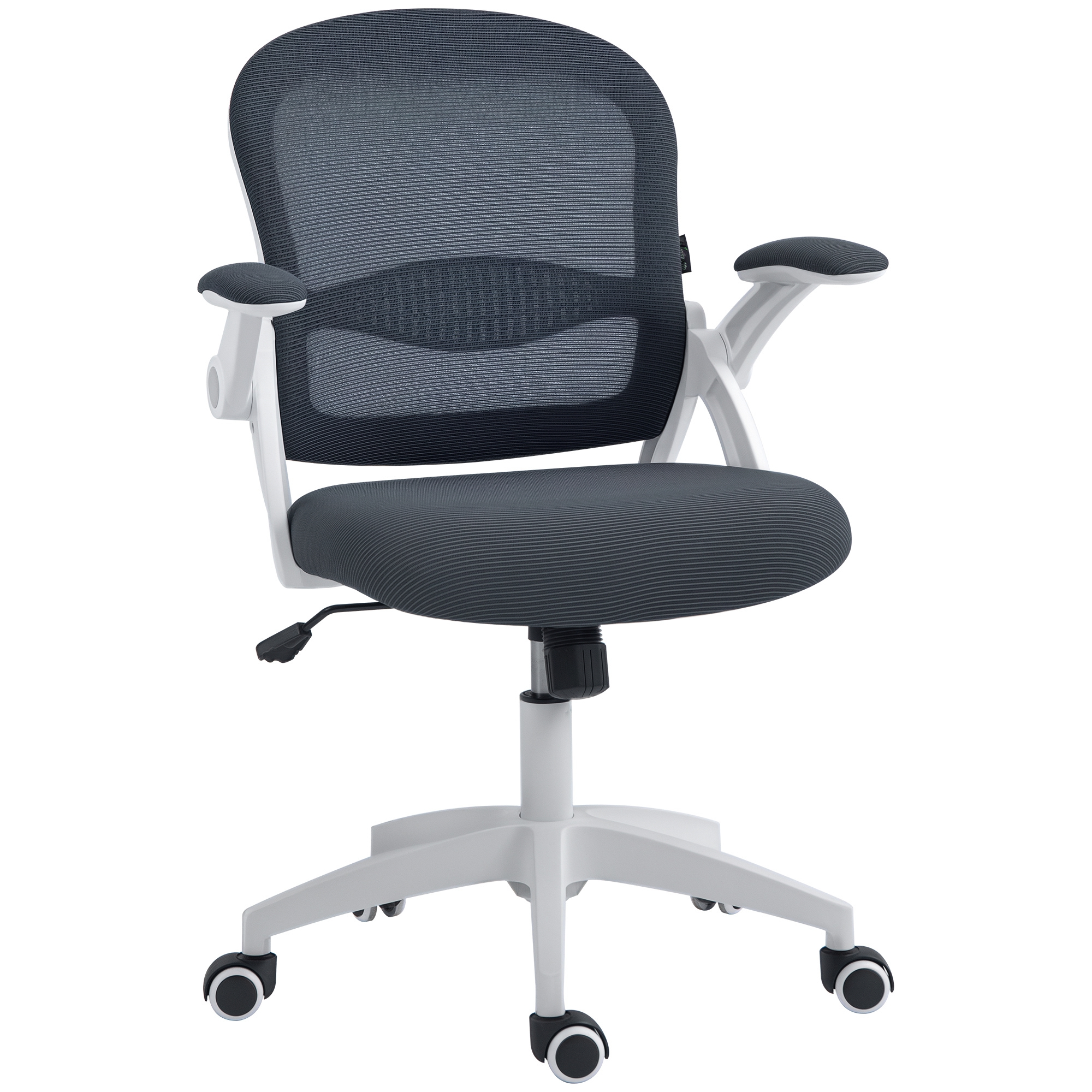 foto del prodotto vinsetto poltrona da ufficio girevole con schienale a rete e altezza regolabile, sedia da ufficio ergonomica, 65.5x61.5x88-97.5cm, grigio aosom italy