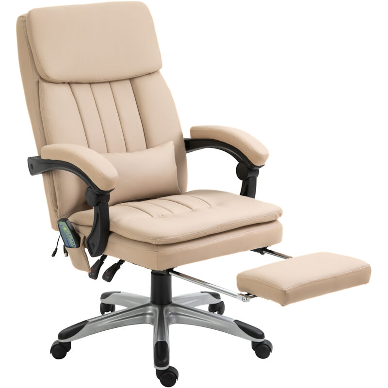 foto del prodotto vinsetto poltrona ufficio massaggiante regolabile e reclinabile similpelle beige