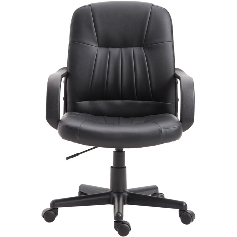 foto del prodotto vinsetto sedia da ufficio girevole ed ergonomica con altezza regolabile nero