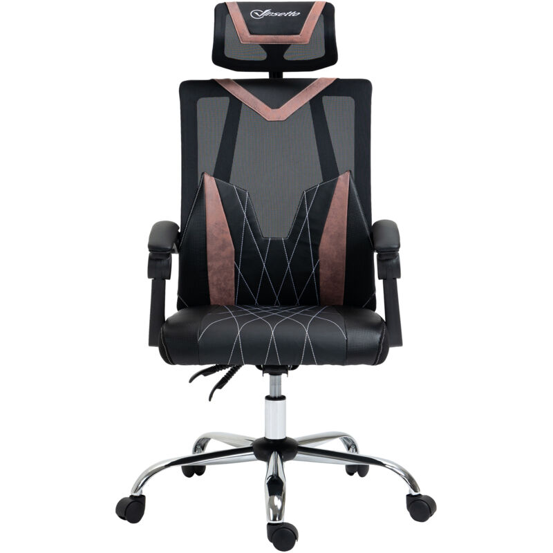 foto del prodotto vinsetto sedia ergonomica da ufficio inclinabile supporto cervicale e lombare