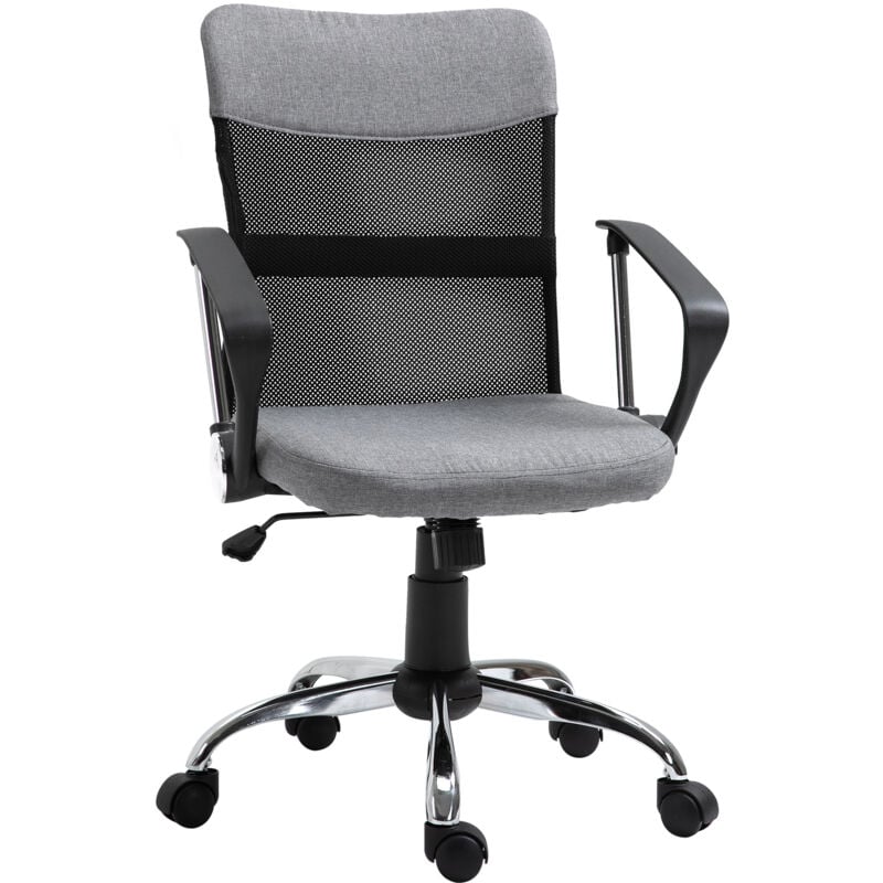 foto del prodotto vinsetto sedia girevole ed ergonomica per scrivania in tessuto grigio