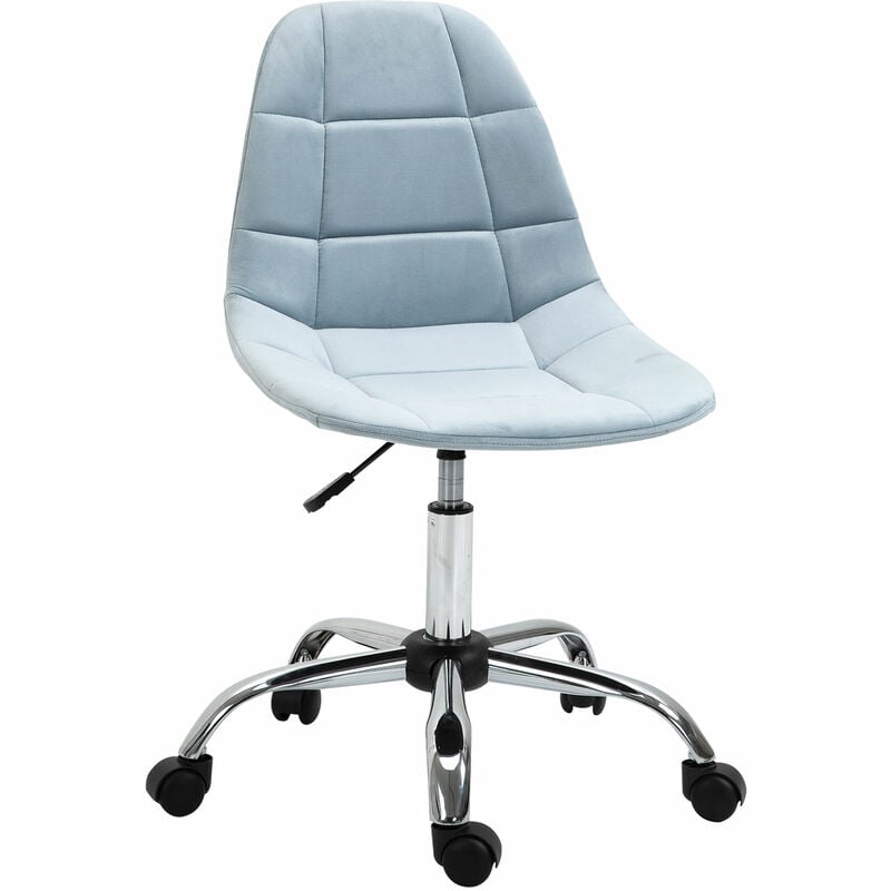 foto del prodotto vinsetto sedia girevole per ufficio design ergonomico e regolabile azzurro