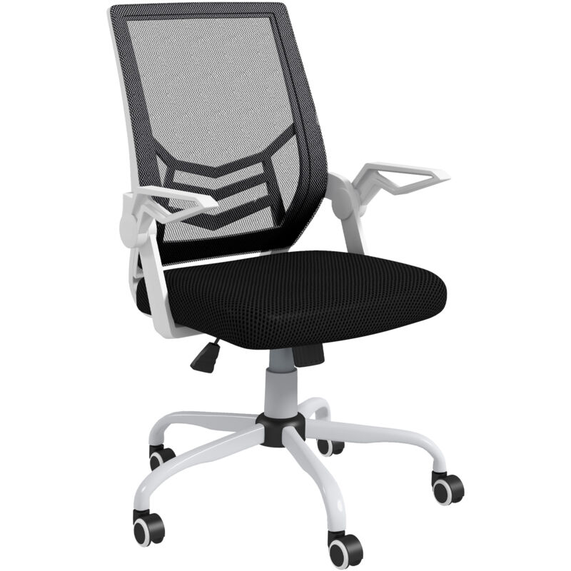 foto del prodotto vinsetto sedia per scrivania ergonomica e ad altezza regolabile bianca nera