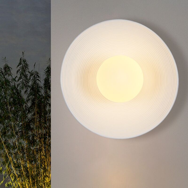 foto del prodotto vintage applique da parete interno illuminazioni a muro rotonda lampada 25.5cm bianco