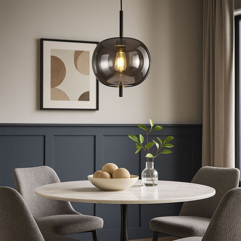 foto del prodotto vintage lampada a sospensione soggiorno sala da pranzo illuminazione soffitto in vetro apparecchio a sospensione globo 15345h1