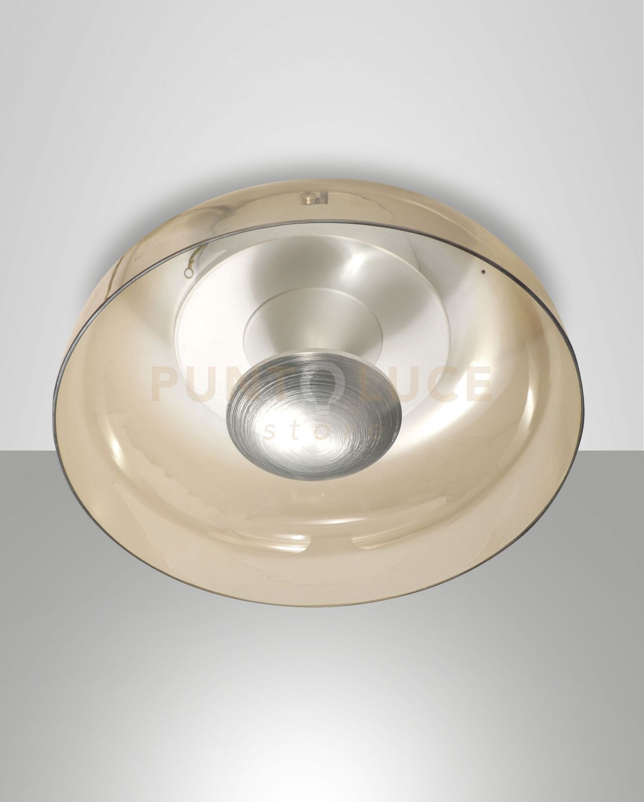 foto del prodotto vintage plafoniera ambra a led 3000k - 15w - 1510 lm n metallo e vetro dimmerabile