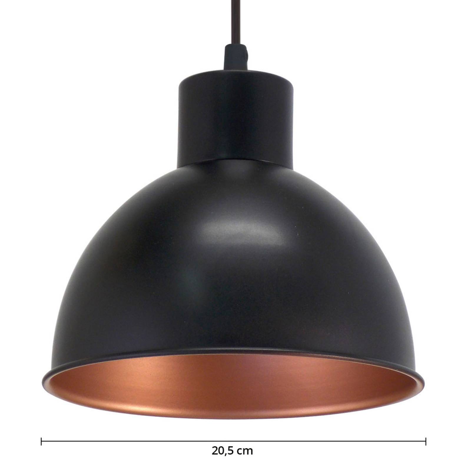 foto del prodotto vintage sospensione e27 1 x 60w 21 cm metallo nero