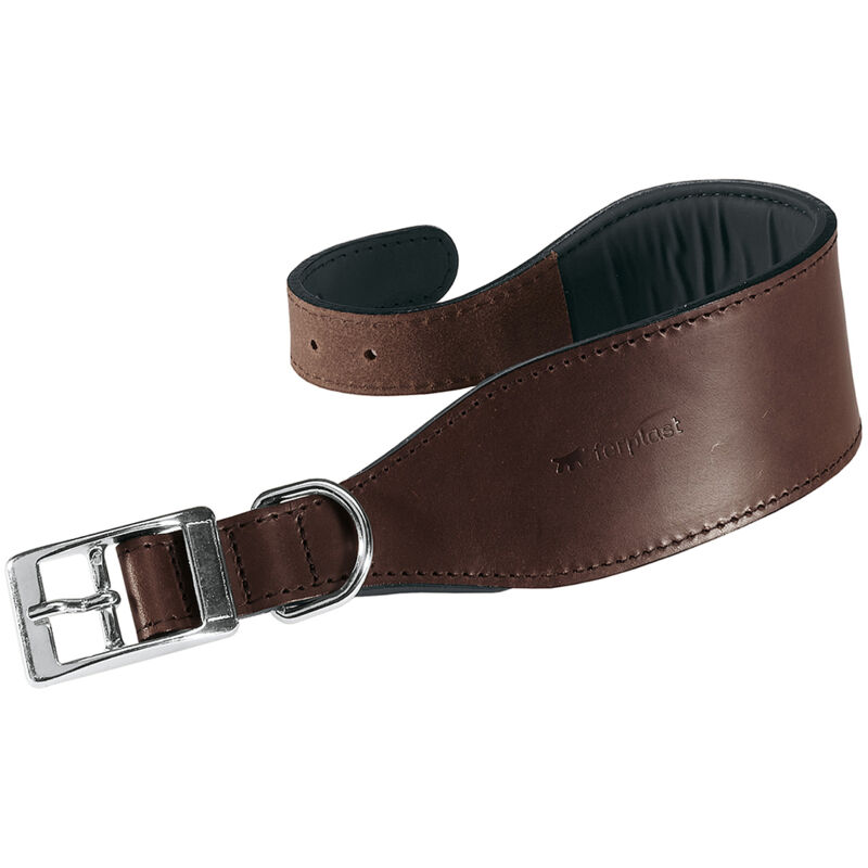 foto del prodotto vip cw collare in cuoio di toro per cani levriero 3 misure. variante cw20 39 misure a 32 39 cm b 20 mm marrone ferplast