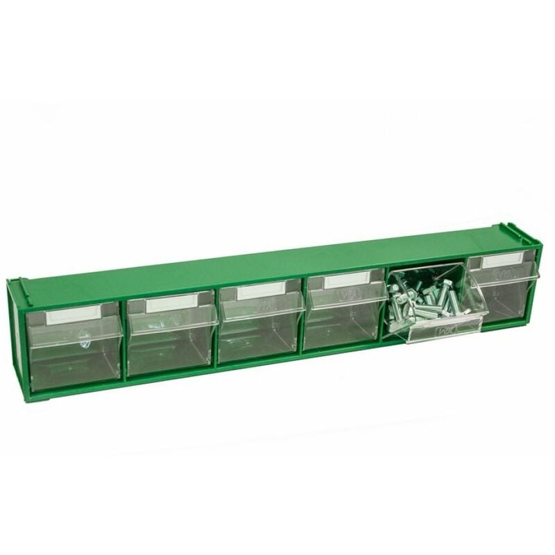 foto del prodotto vipa cassettiera componibile fox 102 verde 6 cassetti mm. 600x94x112 h
