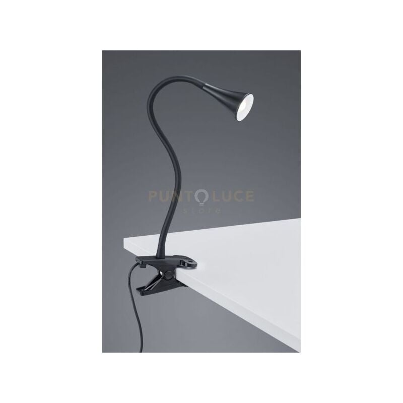 foto del prodotto viper lampada da studio led 3w 400lm, 3000k flessibile con pinza nera h. 35cm