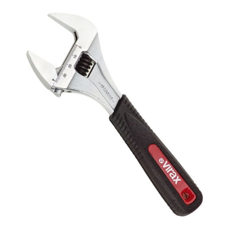 foto del prodotto virax chiave regolabile ganascia fine, apertura extra larga 39 lg.215 mm 017050